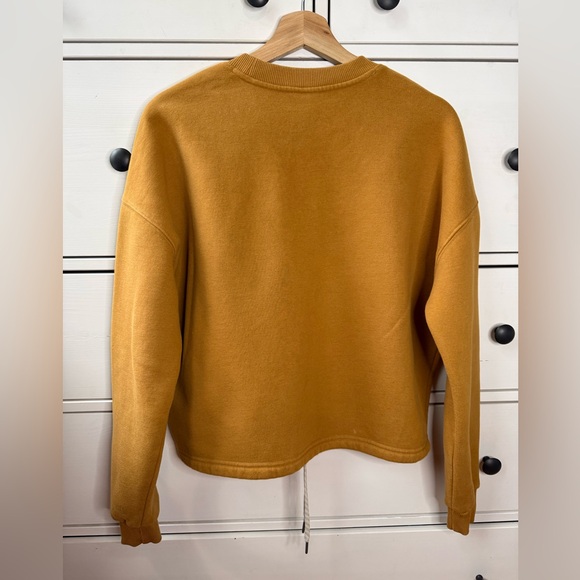Vuori Restore Sweatshirt Women XS Crewneck Pullover Cropped Draw-string hem gold - Picture 15 of 16